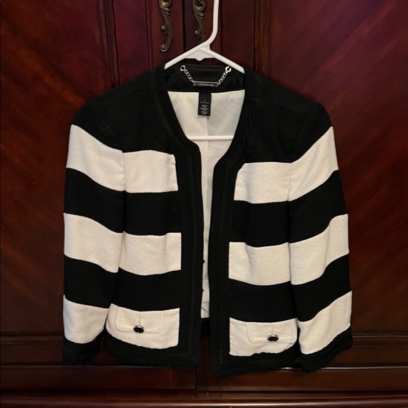 White House Black Market Jackets & Blazers - White House Black Market Black and White Striped Blazer